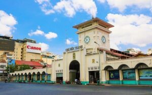 Ben Thanh Market in Ho Chi Minh City, a historic landmark and popular spot for local goods, food, and souvenirs