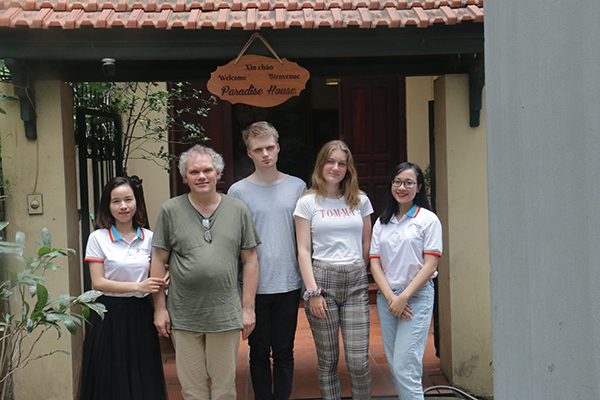 Helen with Mr Louwarnoud and family