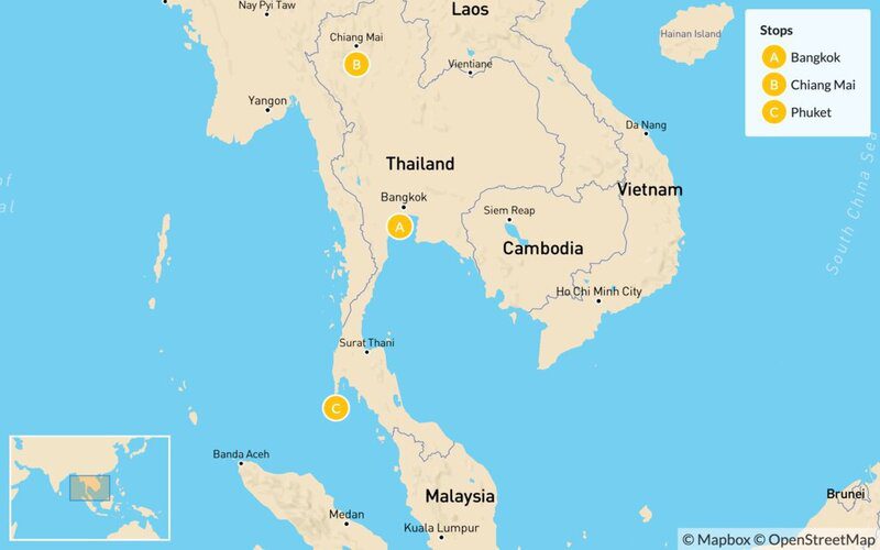 Ultimate Thailand 8 Days Tour Trip Planner Map