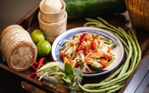 Som Tam (papaya salad) - Popular cuisine in Thailand